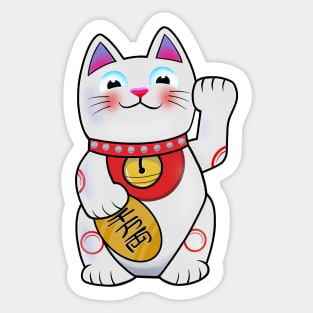 Classic Maneki Neko Lucky Cat Sticker